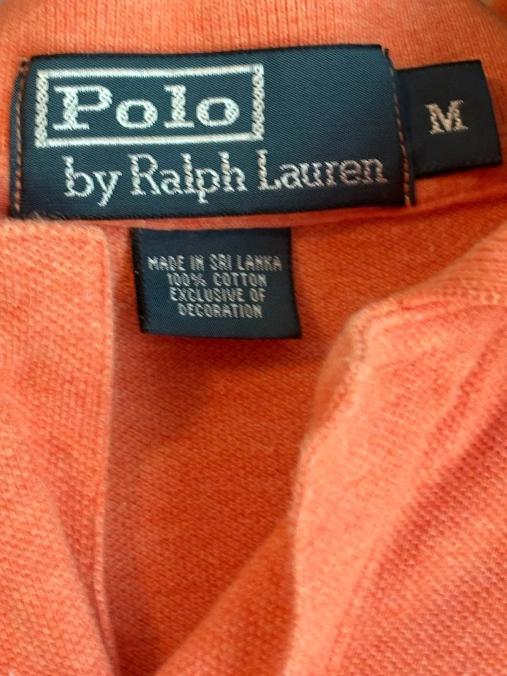Ralph Lauren Men’s Coral Orange Polo with Teal Pony